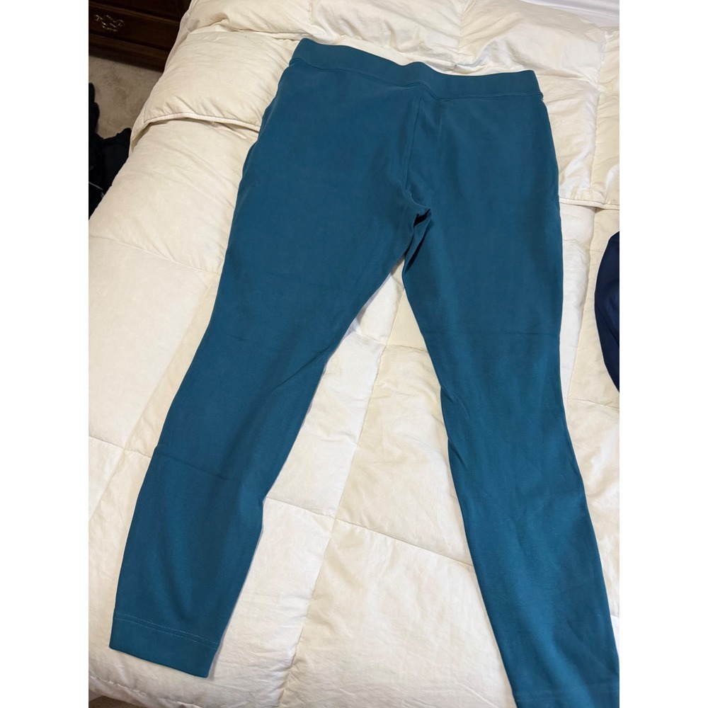 Duluth Trading Co Noga Classic Knit Pants Teal Blue Women Large Regular - Picture 7 of 7